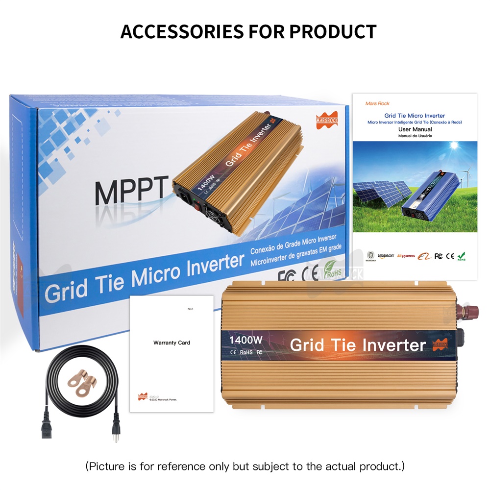 Grid Tie Micro Inverter - 1000-1400W グリッドタイマイクロソーラーインバーター 20-50VDC から 90-140VAC 190-260VAC