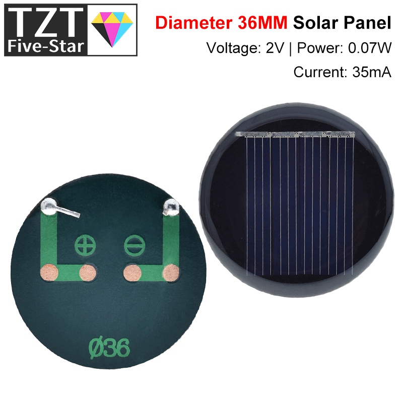 Jinko Solar Panel Cheetah - 1/3/5 個 2V 35mA 0.07W D36MM