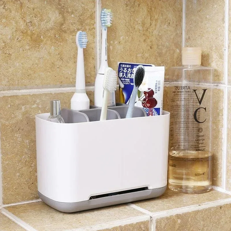 Energy Storage Rack - 電動歯ブラシ メイクブラシホルダー 歯磨き粉収納ケース 大容量 取り外し可能 ポータブル