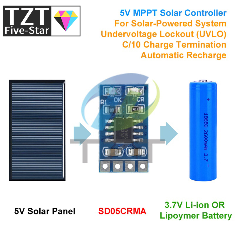 Jinko Solar Panel Cheetah - ソーラーパネル充電コントローラー,リチウムリチウムイオン電池モジュール,1a, 4.2v, 3.7v, 18650,sd05crm mppt