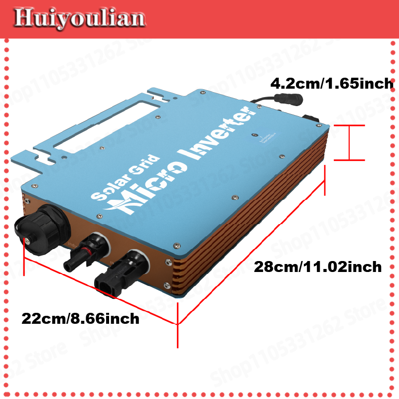 Grid Tie Micro Inverter - マイクロインバーター 1200W グリッドタイ接続 逆流防止機能付き、WiFi監視対応 36Vバッテリー対応 バルコニー/屋上太陽光発電用
