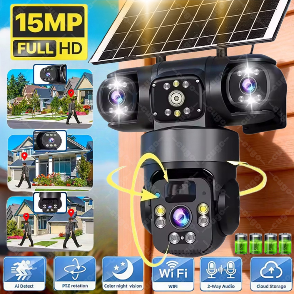 V380 3画面3レンズWIFIカメラ ソーラーPIR人感セ - Jinko Solar Panel Cheetah のレビューと価格