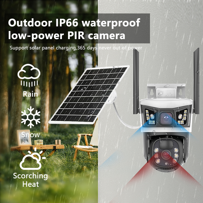 12MP 6K ソーラーセキュリティカメラ屋外 4G SIM - Jinko Solar Panel Cheetah のレビューと価格