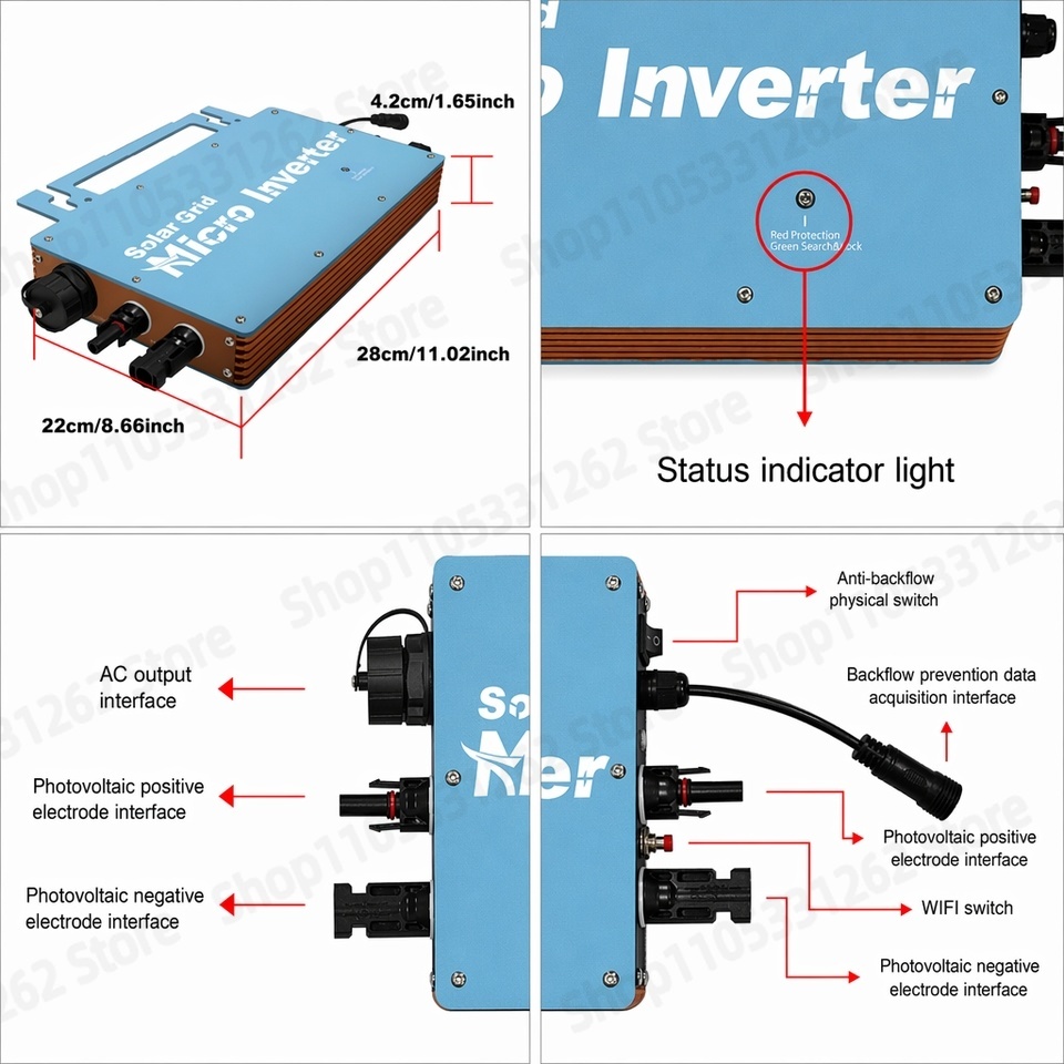 マイクロインバーター 1200W グリッドタイ接続 逆流防止 - Grid Tie Micro Inverter のレビューと価格